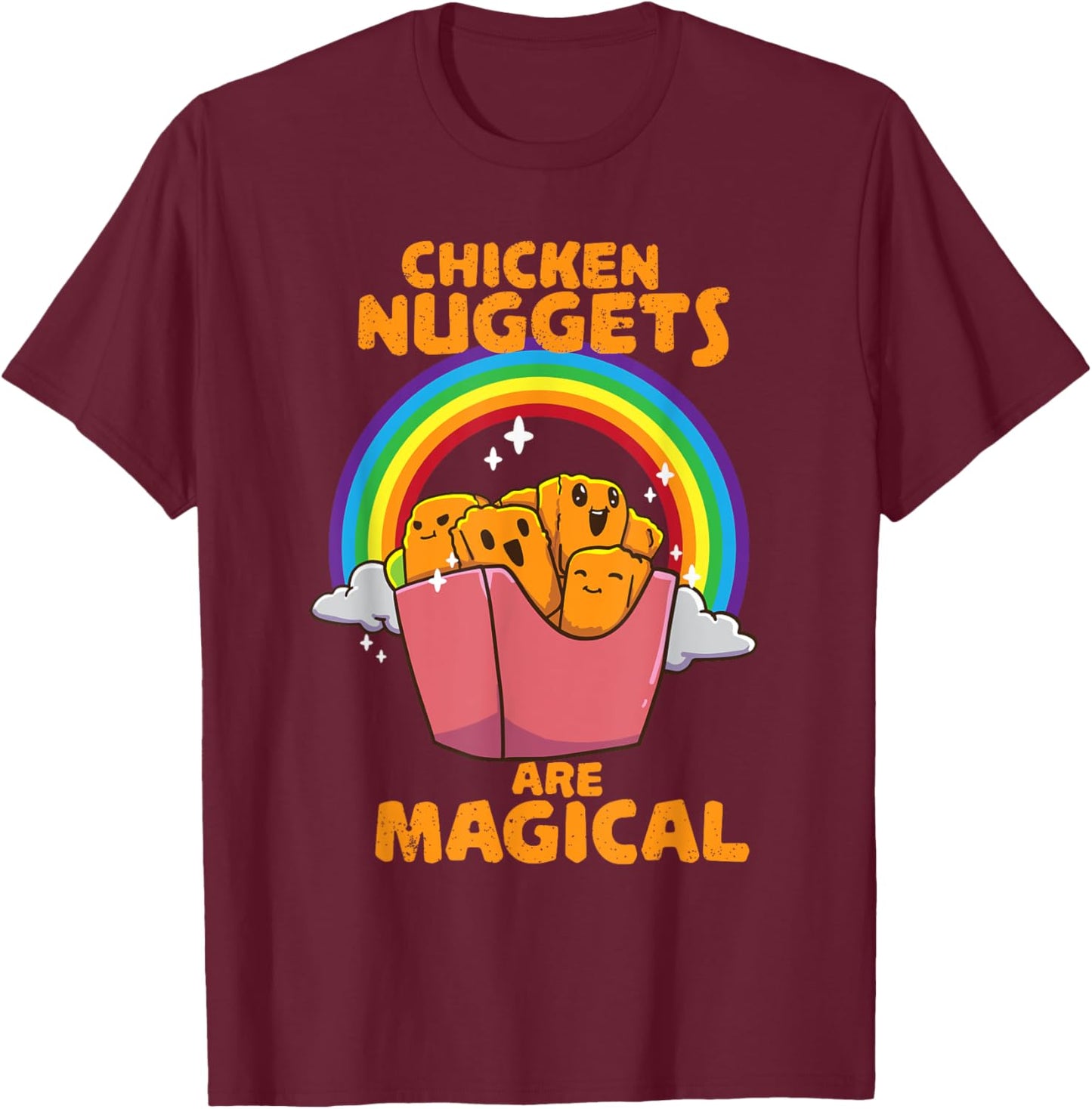 Nug Life Chicken Nugget Nug Lover Eating Nuggets Fun Design T-Shirt - T-Shirt | Maroon