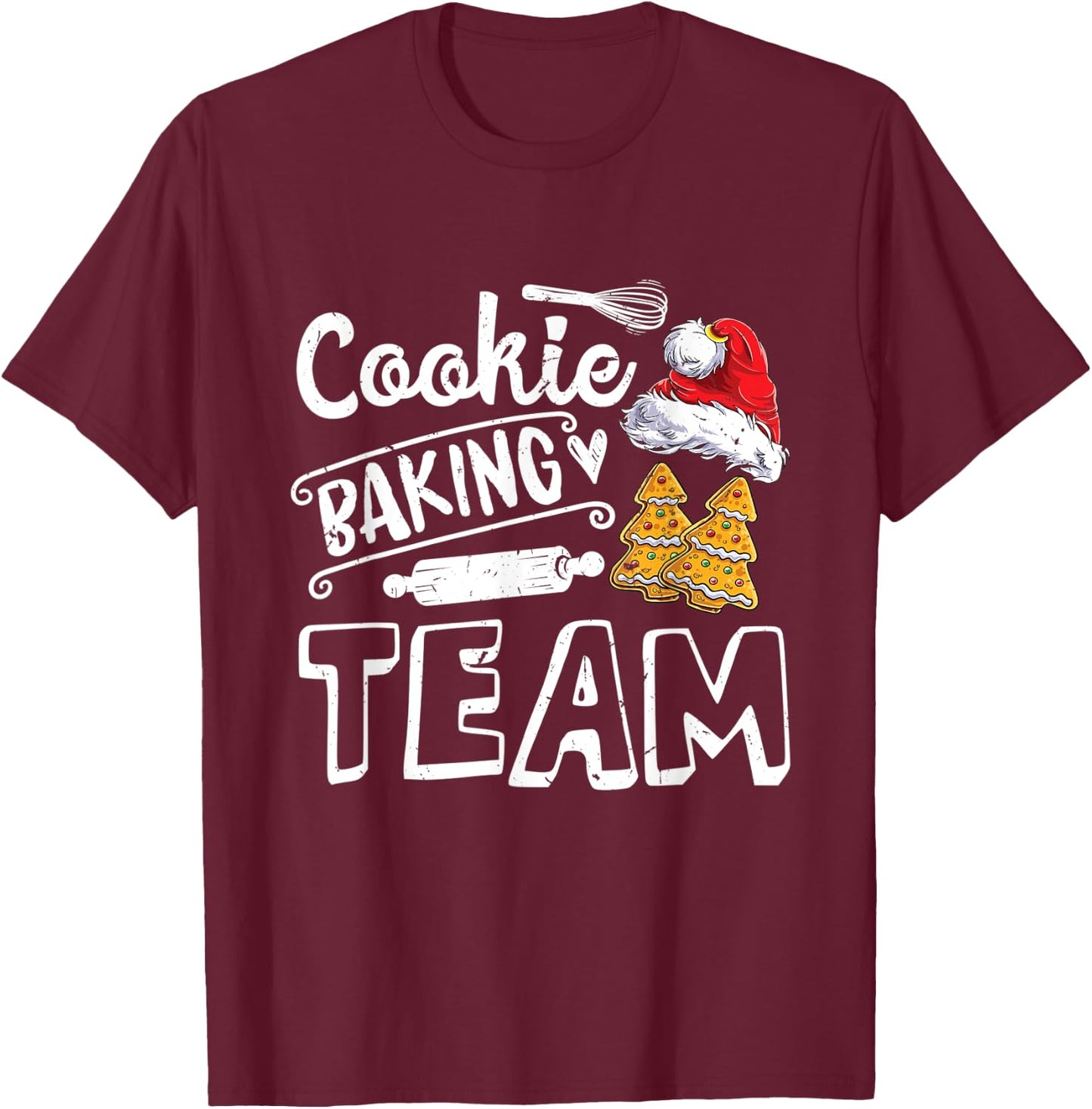 Cookie Baking Team Christmas Squad Xmas Crew m Gingerbread T-Shirt - T-Shirt | Maroon