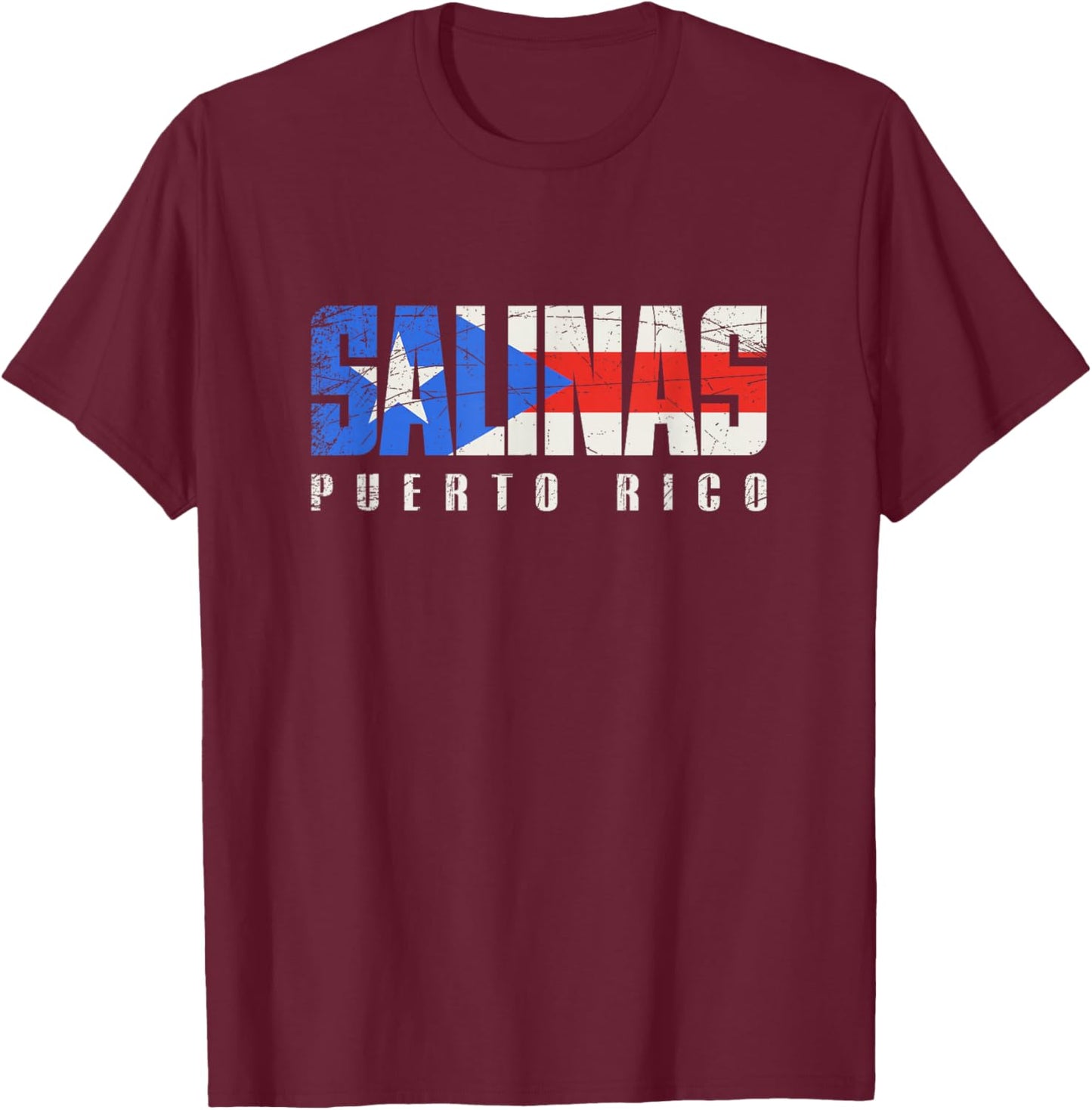 Puerto Rican flag Salinas Puerto Rico T-Shirt - T-Shirt | Maroon