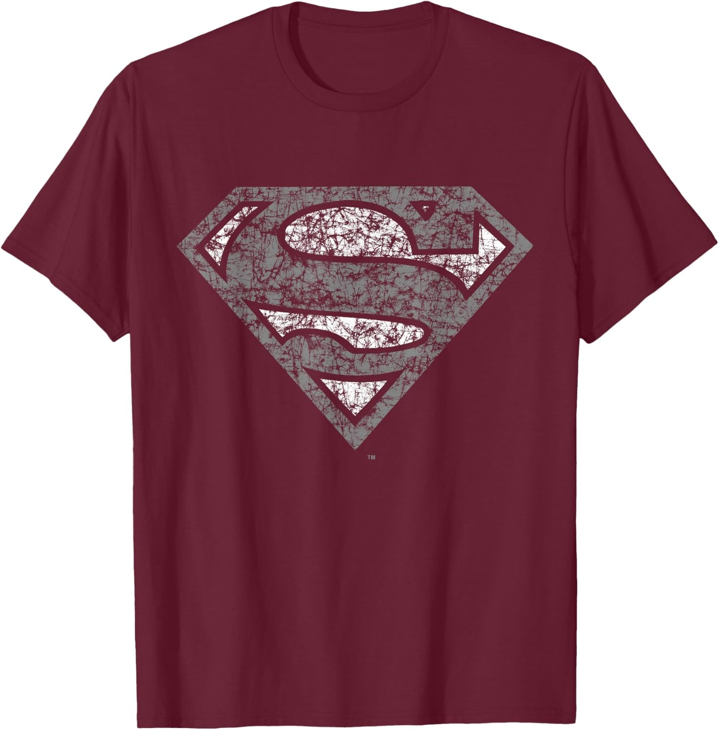 DC Superman Logo Distressed T-Shirt - T-Shirt | Maroon
