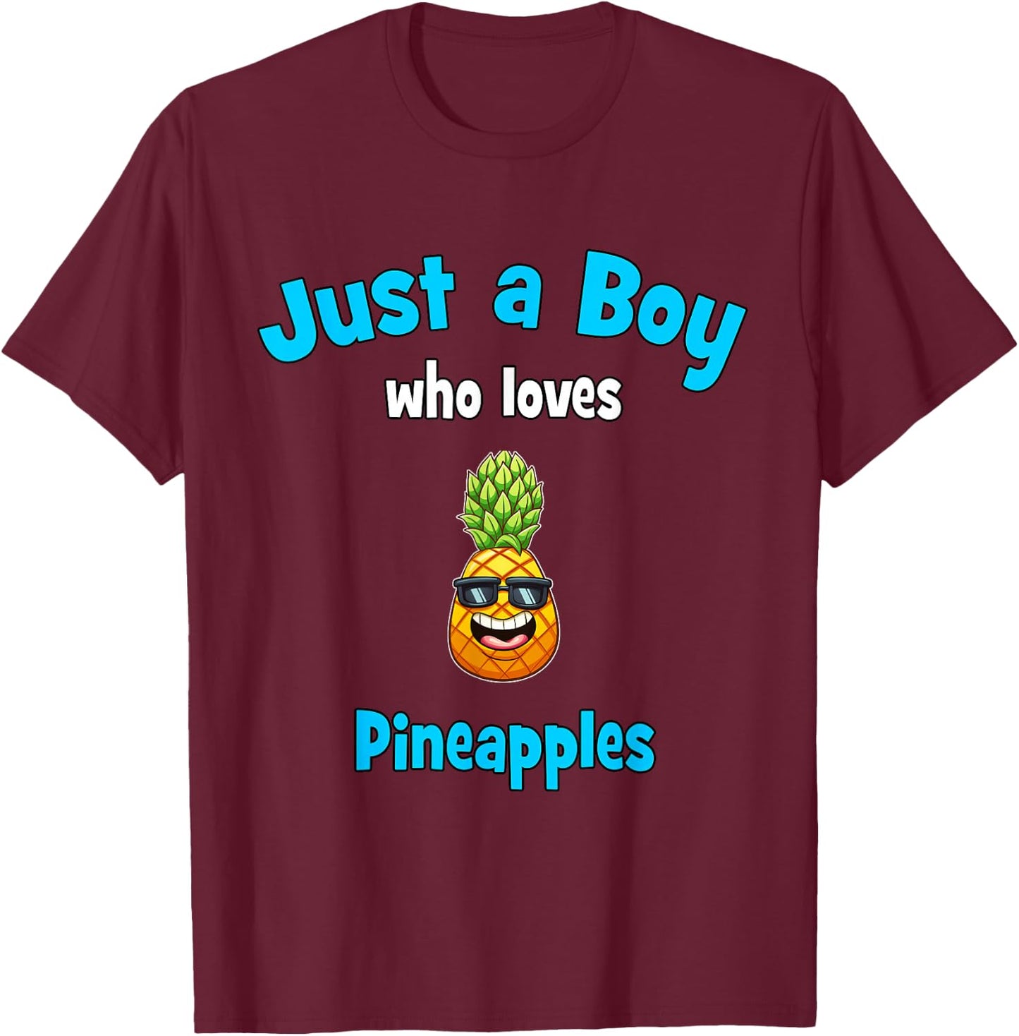 Pineapple Shirt for Boys | Kids Pineapple T-Shirt - T-Shirt | Maroon