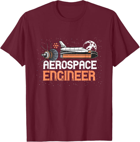 Aerospace Engineer Aeronautical Engineer Space Man T-Shirt - T-Shirt | Maroon
