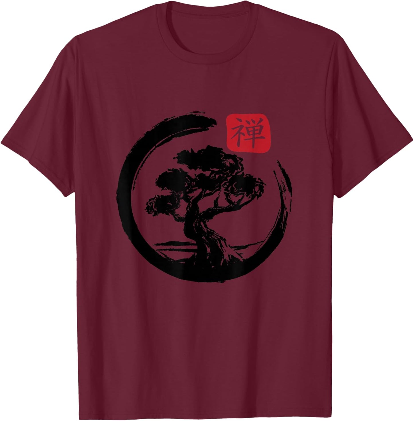 Bonsai Tree Japan Zen Japanese Bonsai Tree Gift T-Shirt - T-Shirt | Maroon