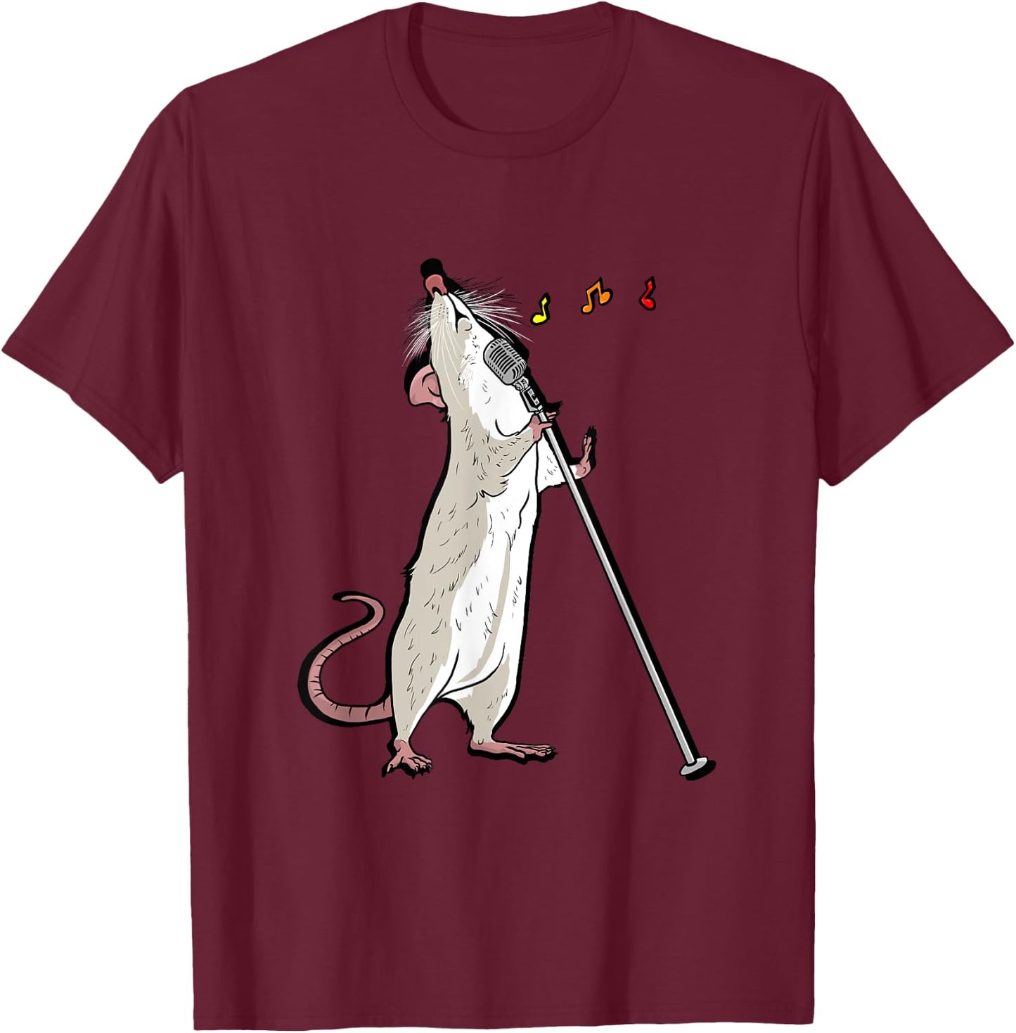 White singing rat Gift rodents and rat friends T-Shirt - T-Shirt | Maroon