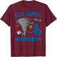 Kids Six-nado Warning 6th Birthday Party Theme Tornado Boy T-Shirt - T-Shirt | Maroon