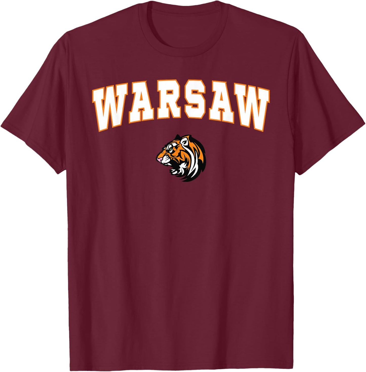 Warsaw High School Tigers T-Shirt - T-Shirt | Maroon