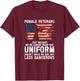 Veteran Women Female Soldier Veterans Day Patriotic USA T-Shirt - T-Shirt | Maroon
