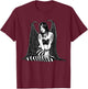 SEXY GOTH DEMONESS VAMPIRE HORROR Undead Illustrated T-Shirt - T-Shirt | Maroon