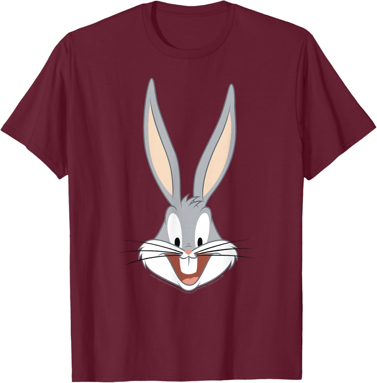 Looney Tunes Bug Bunny Big Face T-Shirt - T-Shirt | Maroon