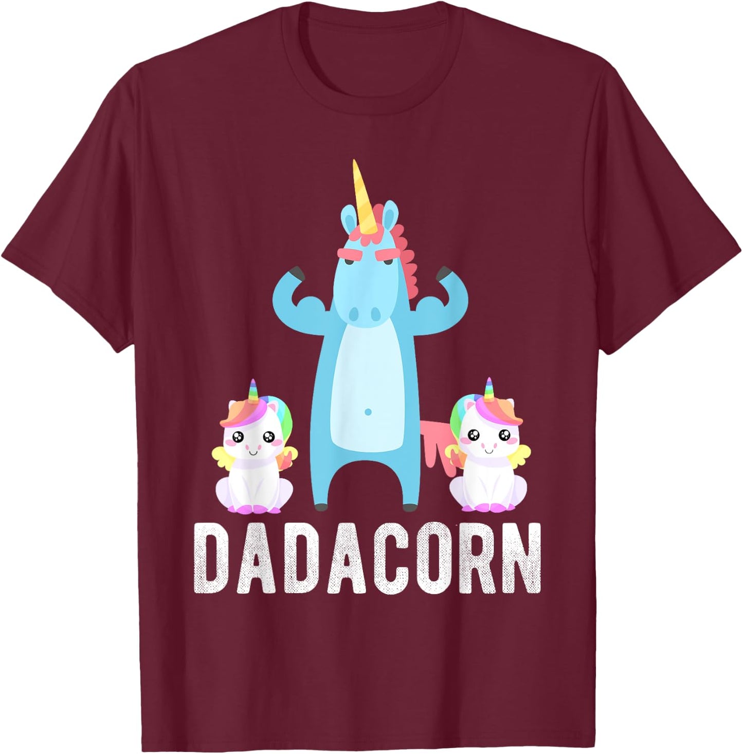 Dadacorn, Funny Unicorn Lover for Papa Dad and Kid T-Shirt - T-Shirt | Maroon