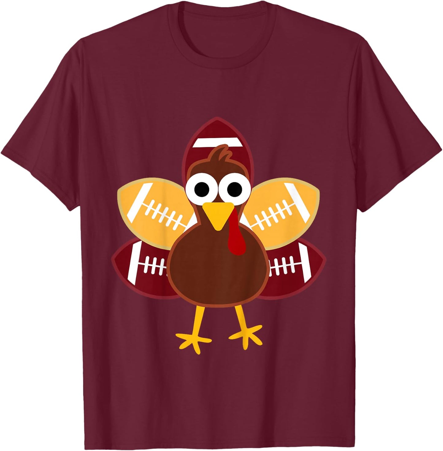 Turkey Football Toddler Boy Thanksgiving Baby Funny T-Shirt - T-Shirt | Maroon