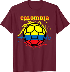 Colombia Soccer Colombian Flag Futbol Fan Jersey T-Shirt - T-Shirt | Maroon
