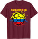 Colombia Soccer Colombian Flag Futbol Fan Jersey T-Shirt - T-Shirt | Maroon