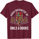 Owl Book Nerd Reading Gift Owl T-Shirt - T-Shirt | Maroon