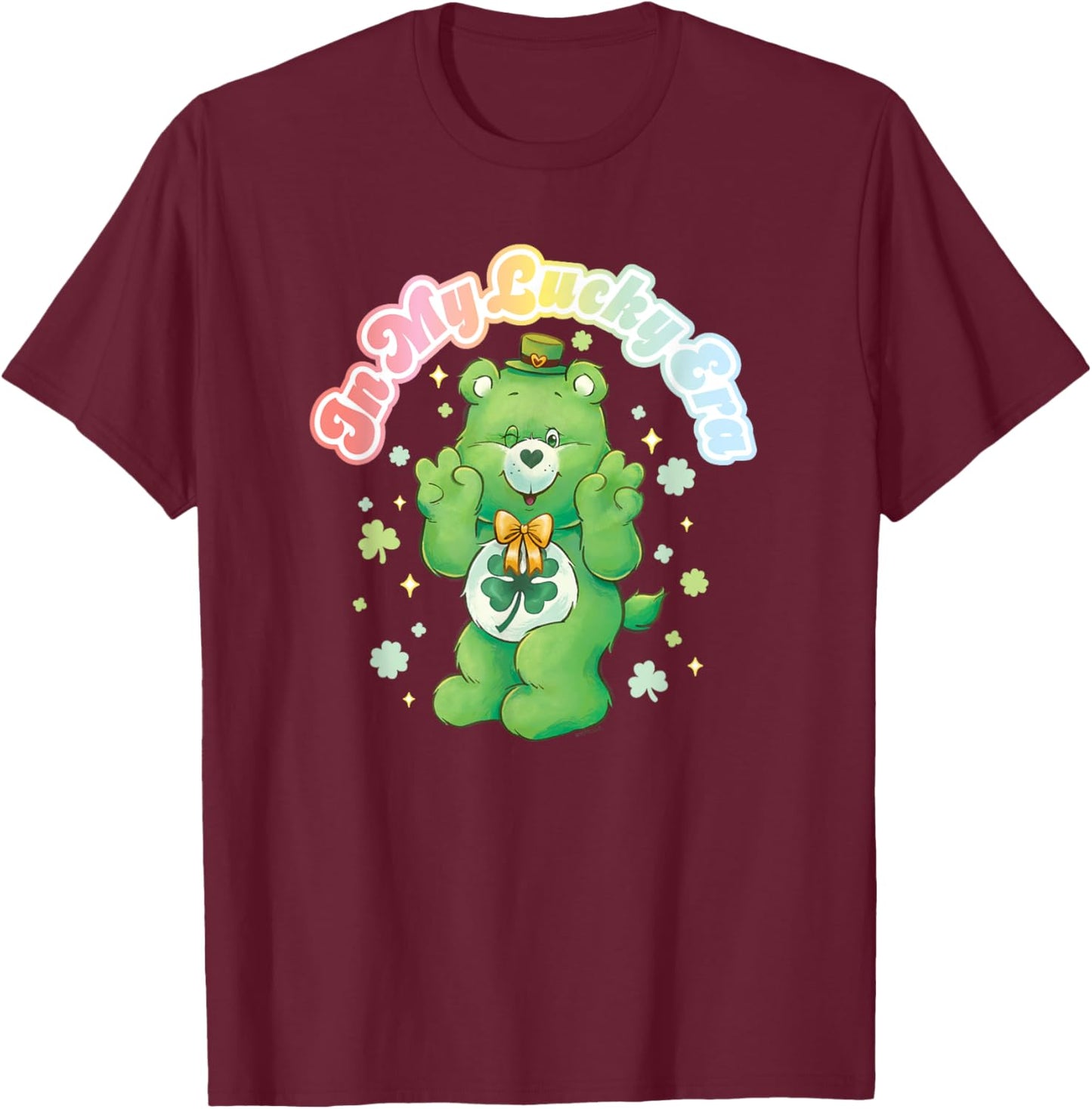 Care Bears Good Luck Bear In My Lucky Era St. Patrick's Day T-Shirt - T-Shirt | Maroon
