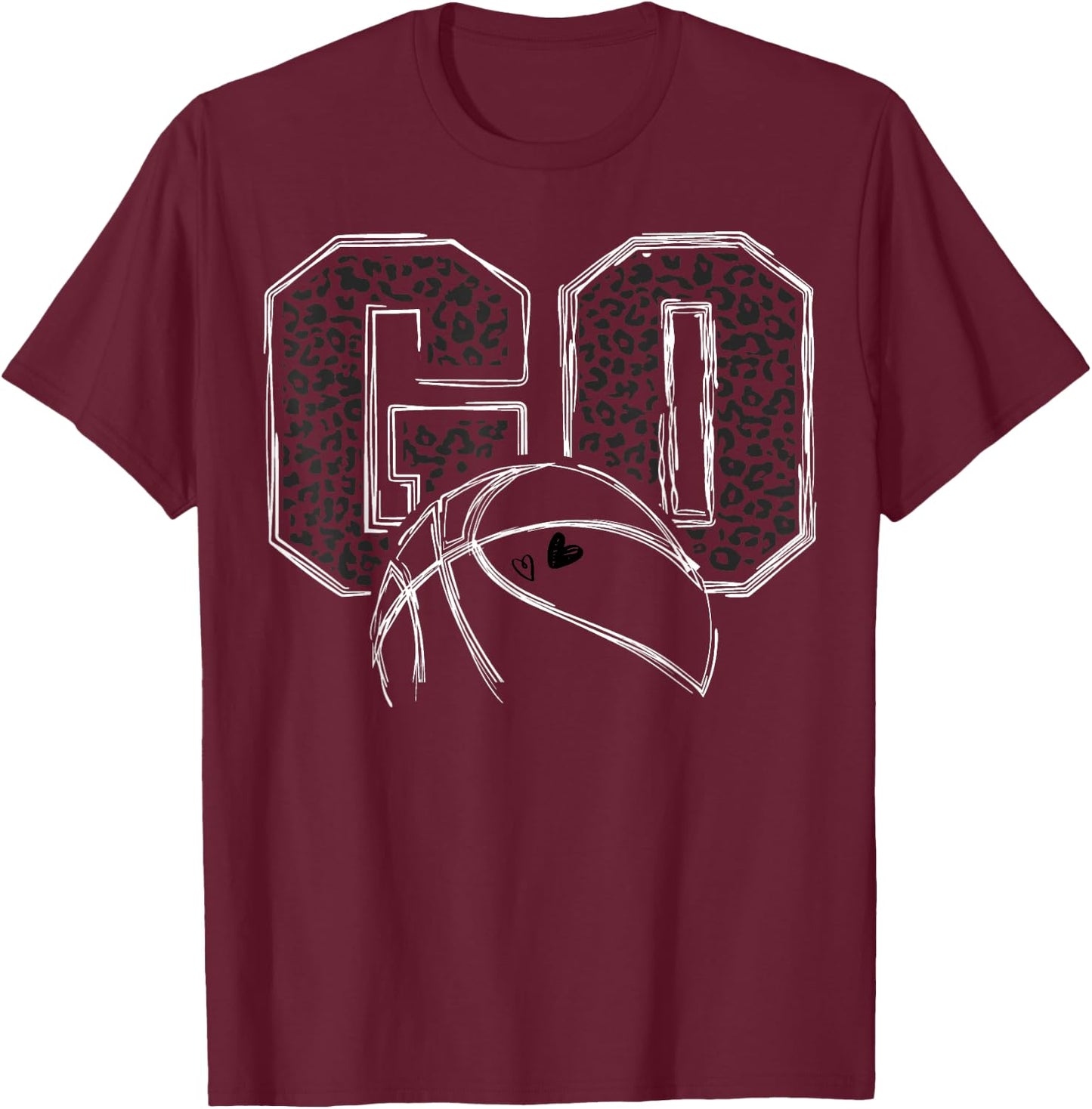 Go Basketball Leopard T-Shirt - T-Shirt | Maroon