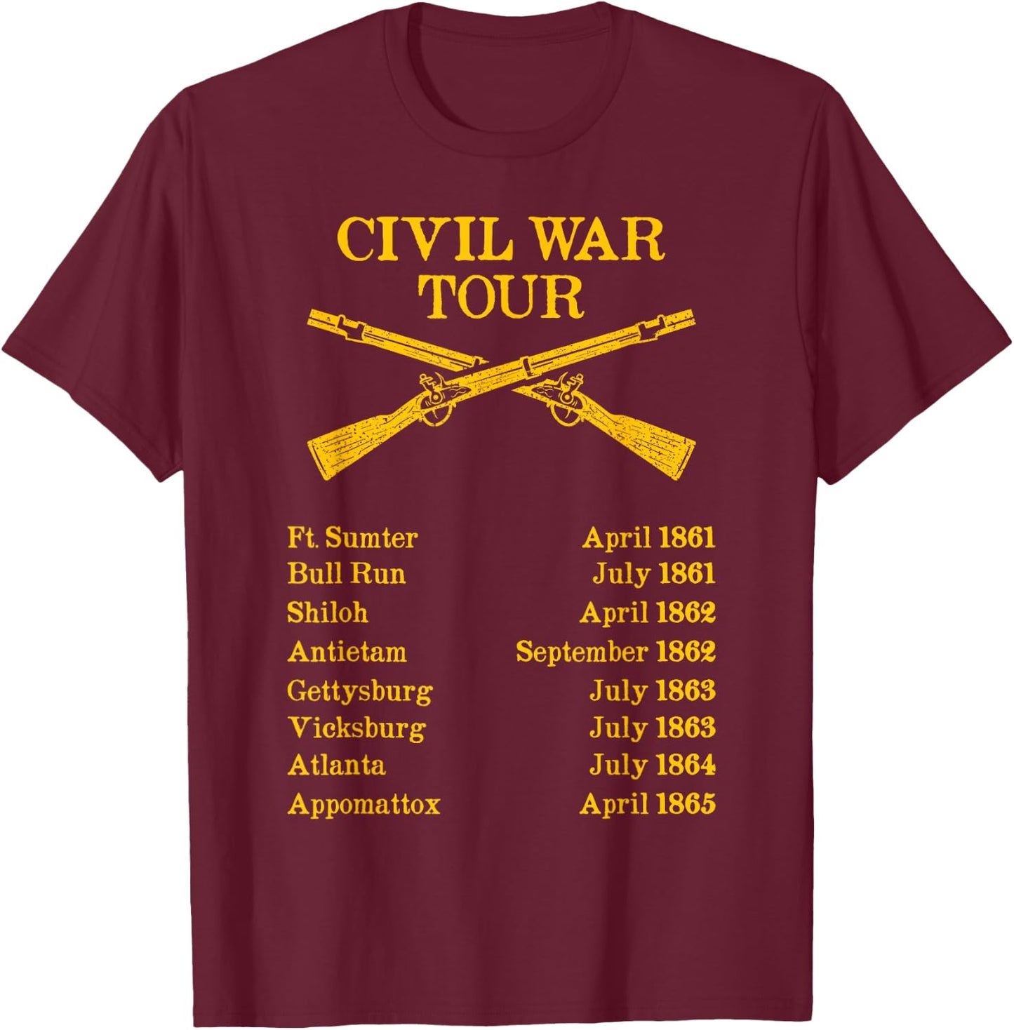 Civil war tour - civil war reenactment T-Shirt - T-Shirt | Maroon