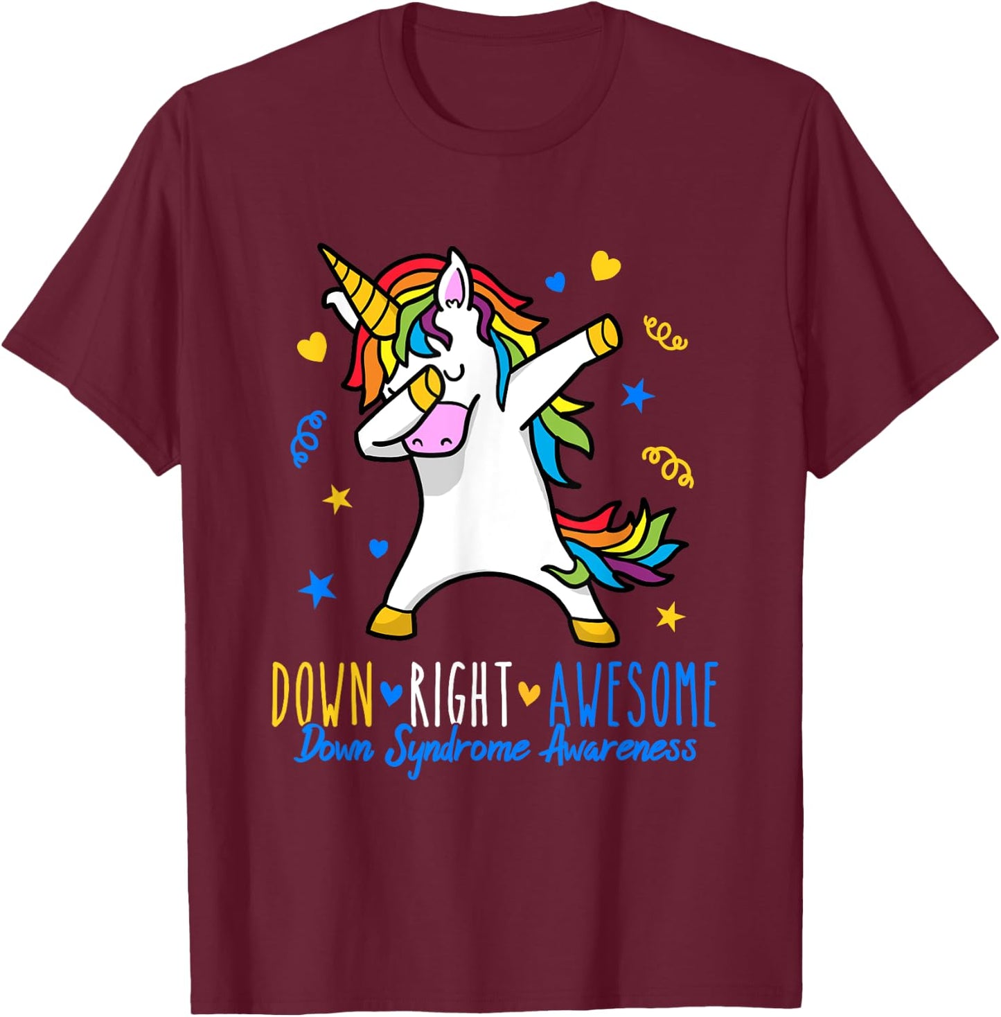 Simply ingenious down syndrome awareness dabbing unicorn T-Shirt - T-Shirt | Maroon