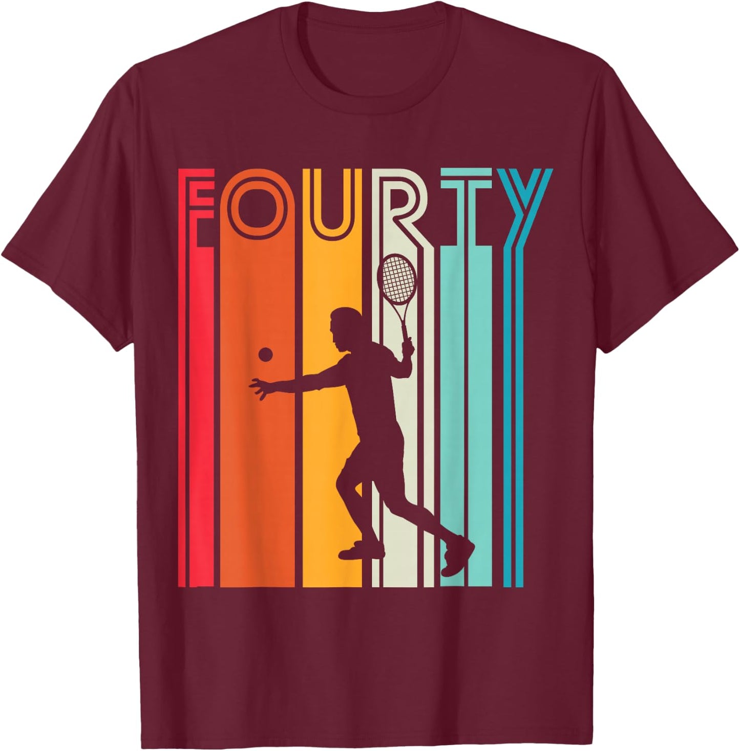 40. Birthday Gift Tennis Sport Retro Tennis Player T-Shirt - T-Shirt | Maroon