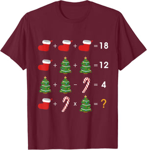 Order of Operations Quiz Funny Math Teacher Christmas Gift T-Shirt - T-Shirt | Maroon