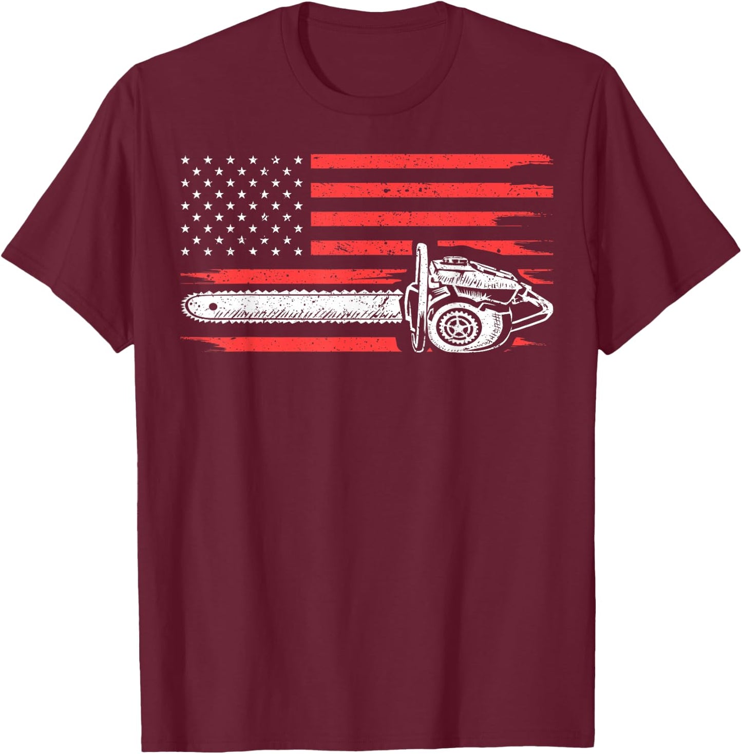 Funny Logger Arborist Gift Men Cool Lumberjack Woodworker T-Shirt - T-Shirt | Maroon