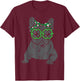 French Bulldog Shamrock Glasses St Patricks Day Dog Gift Men Women Kids T-Shirt - T-Shirt | Maroon