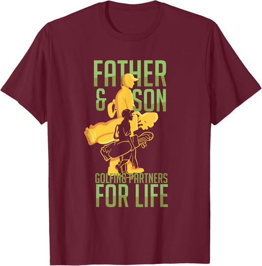Golf Golfing Father Son Matching Dad T-Shirt - T-Shirt | Maroon