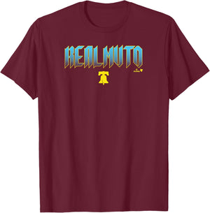 J.T. Realmuto: Philadelphia City Edition Text T-Shirt - T-Shirt | Maroon