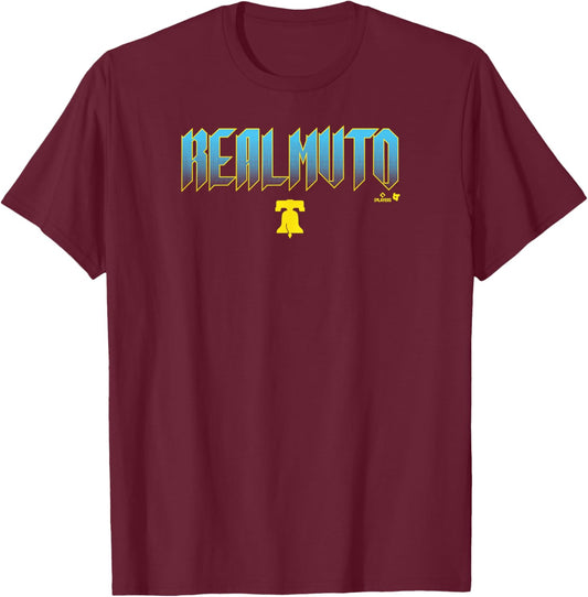 J.T. Realmuto: Philadelphia City Edition Text T-Shirt - T-Shirt | Maroon