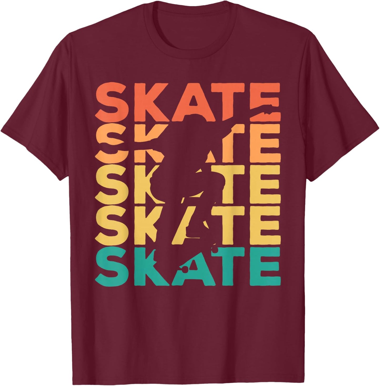 Retro Vintage Skating Gift Skaters & Skateboarders T-Shirt - T-Shirt | Maroon