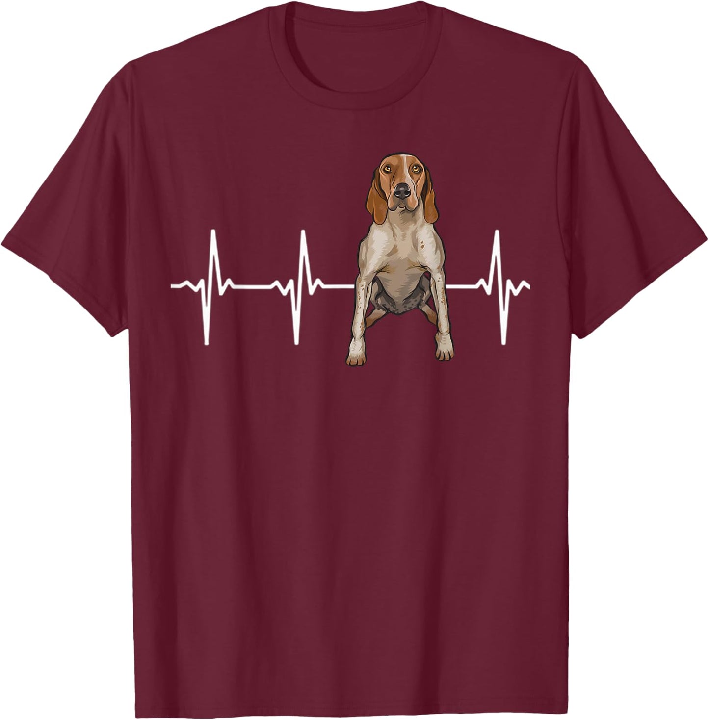 American English Coonhound Heartbeat Dog Lover Men Women Kids T-Shirt - T-Shirt | Maroon