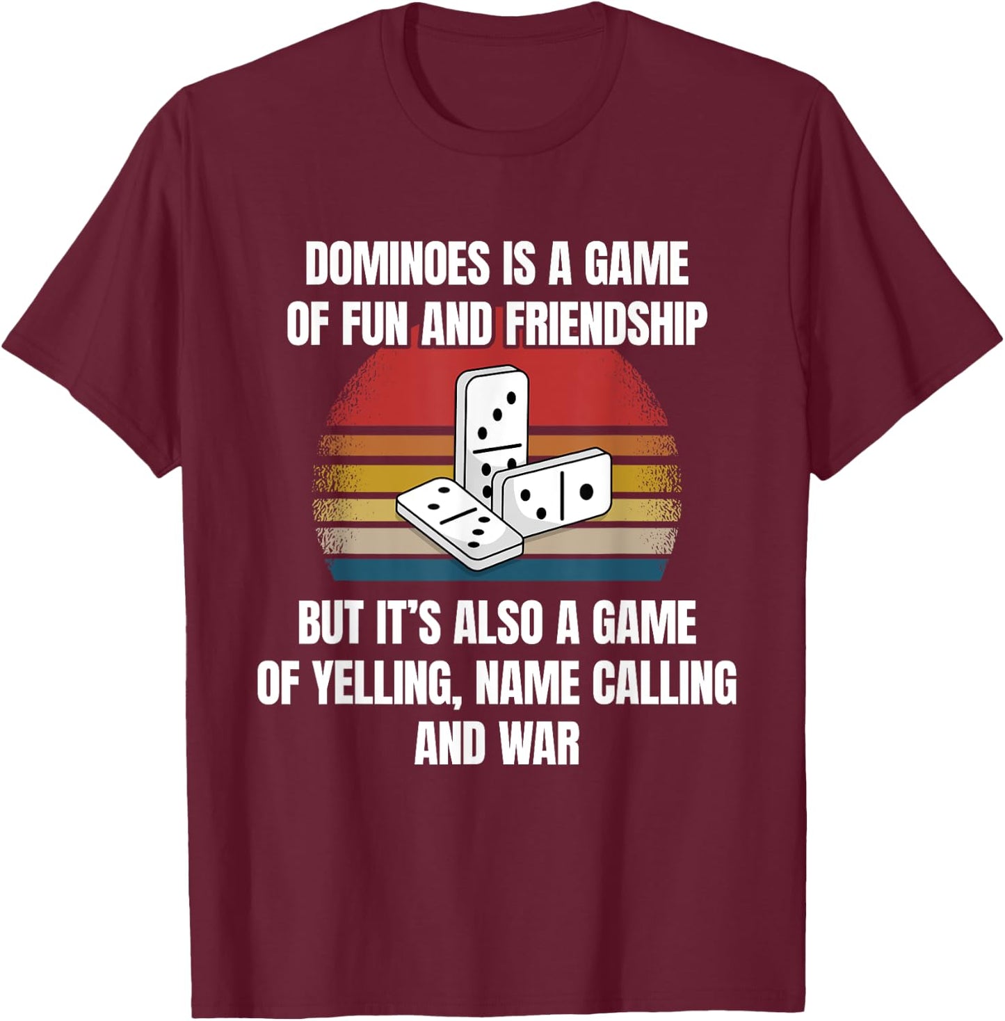 Dominoes Game Domino Hobby Funny Saying Bad Loser Quote T-Shirt - T-Shirt | Maroon