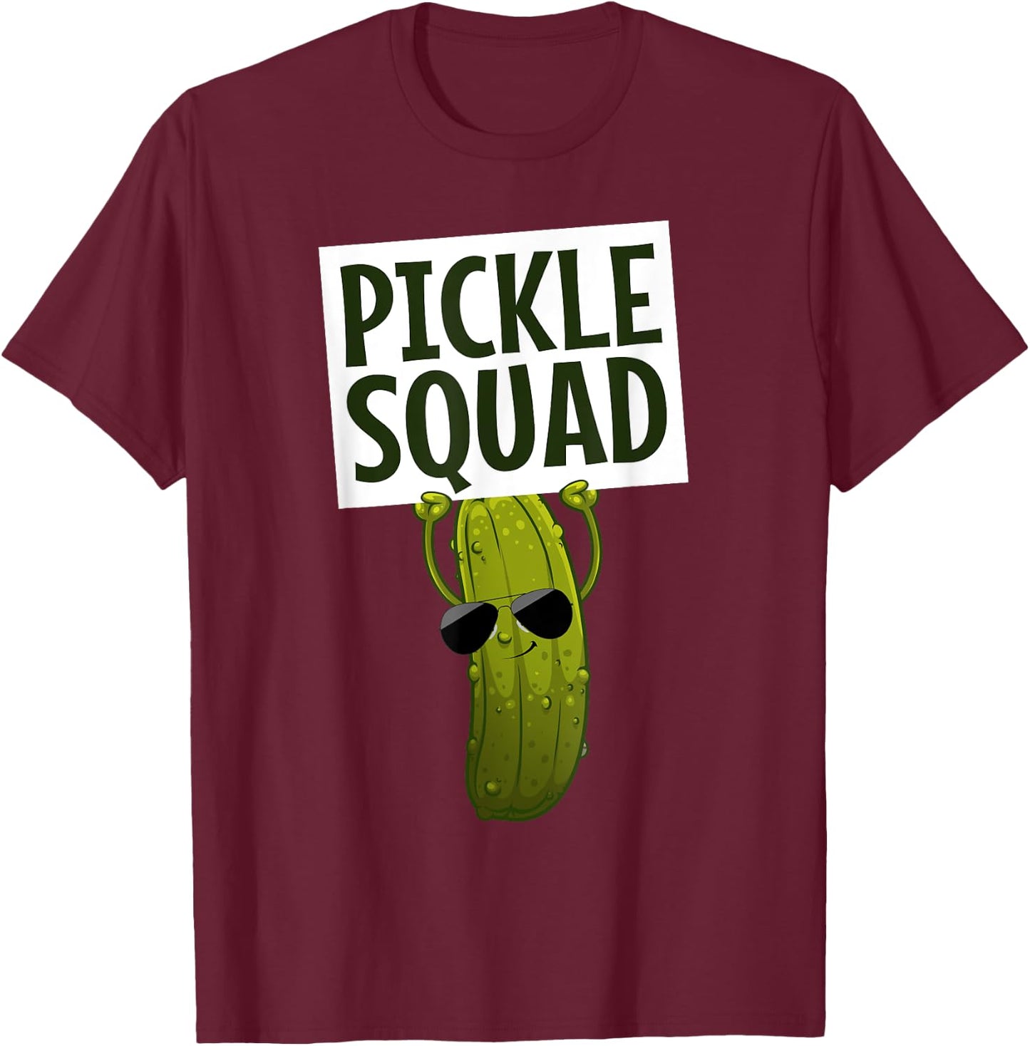 Funny Pickle Design Women Kids Cucumber Pickle Lover T-Shirt - T-Shirt | Maroon