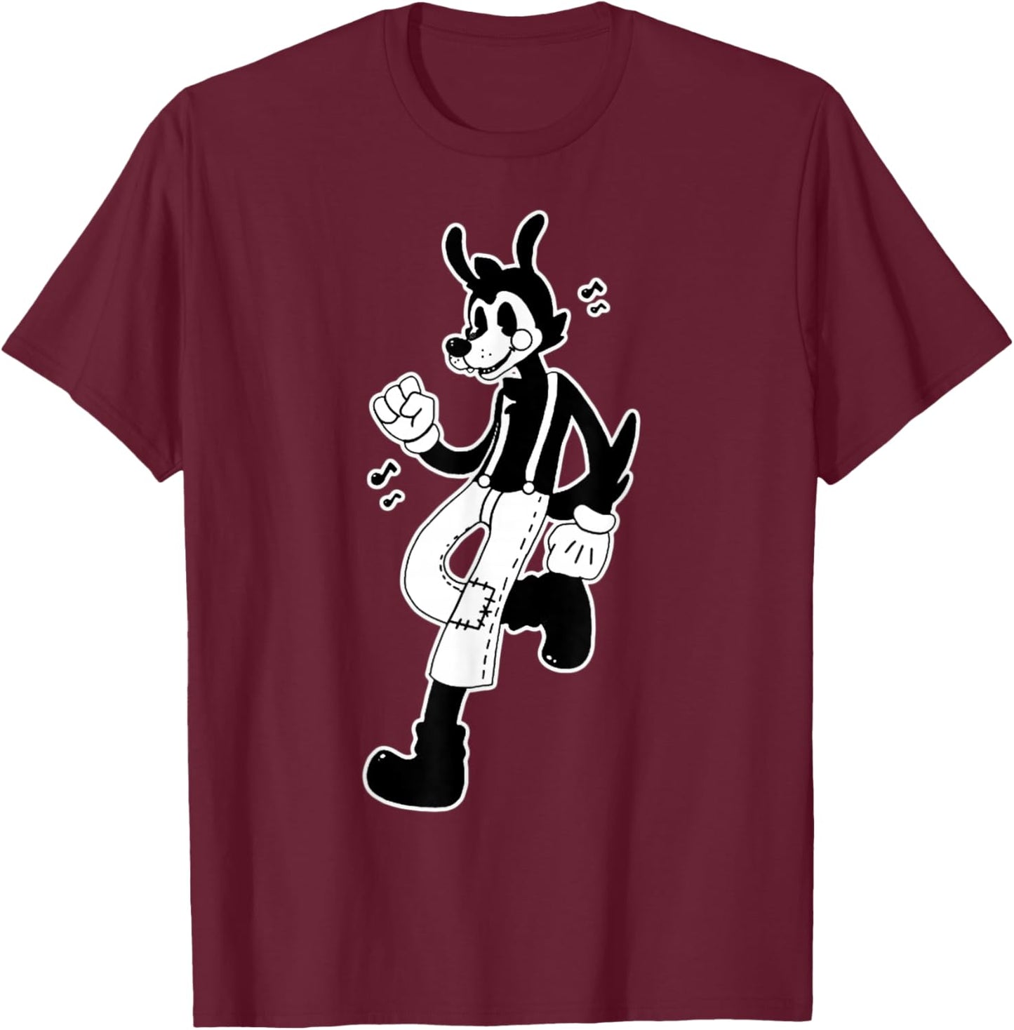 Wolf Cartoon T-Shirt - T-Shirt | Maroon