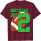2nd Birthday Football Boy | 2 year old Field Players T-Shirt - T-Shirt | Maroon