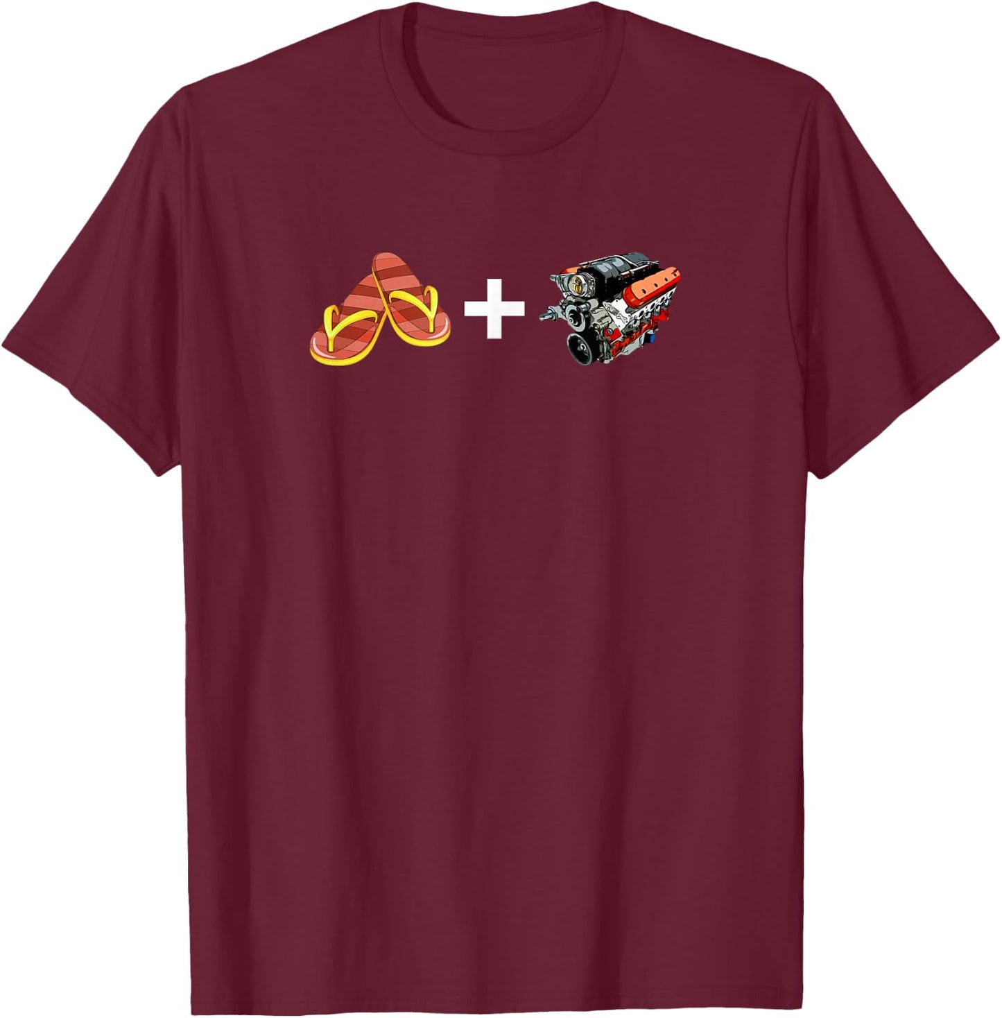 Flip Flops And LS Swaps Front And Back Graphic T-Shirt - T-Shirt | Maroon