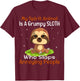 My Spirit Animal Is A Grumpy Sloth Cute Funny Sloth T-Shirt - T-Shirt | Maroon