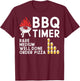 BBQ Timer Barbecue Grilling Smoker Drinking T-Shirt - T-Shirt | Maroon