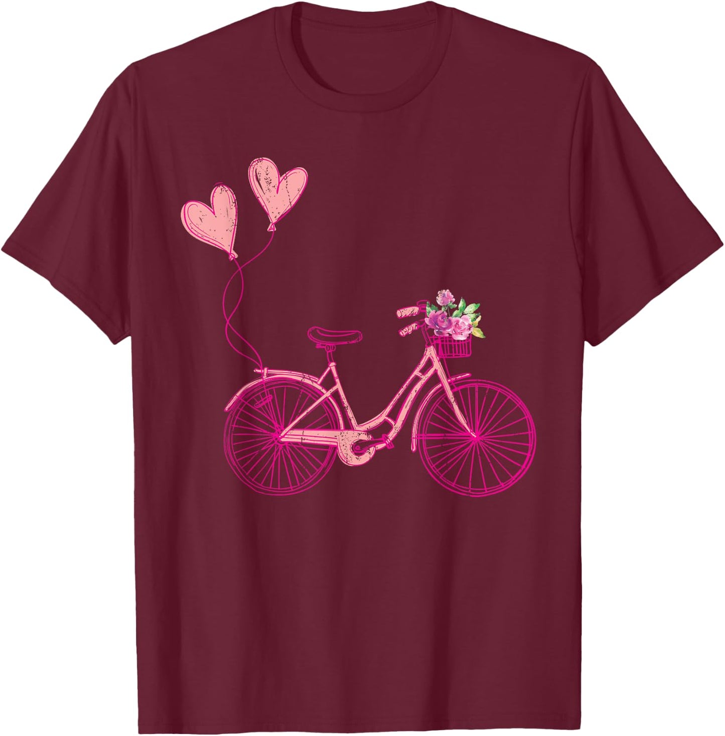 Bike Cycling Love Cyclist Women Girls Gift Bicycle T-Shirt - T-Shirt | Maroon