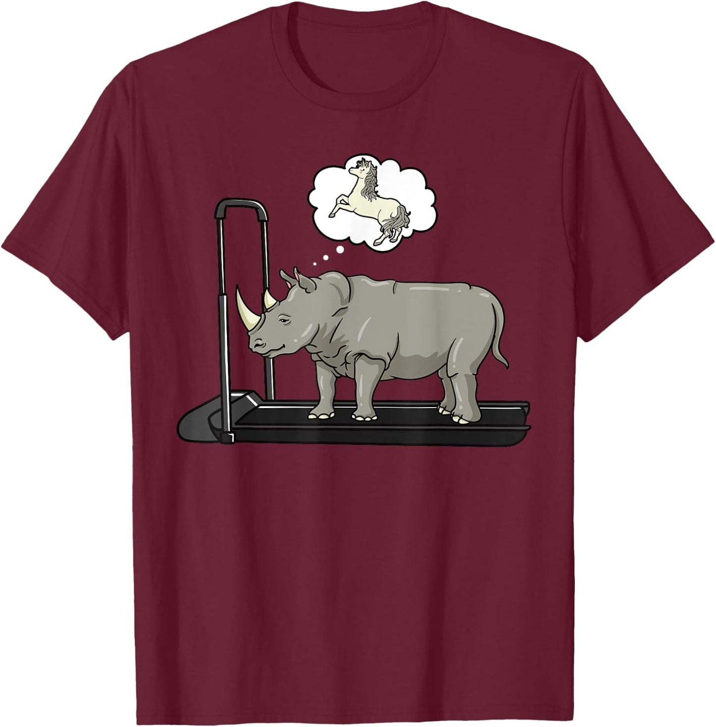 Rhino Loves Unicorn Rhinoceros Animal Wildlife Lover Safari T-Shirt - T-Shirt | Maroon