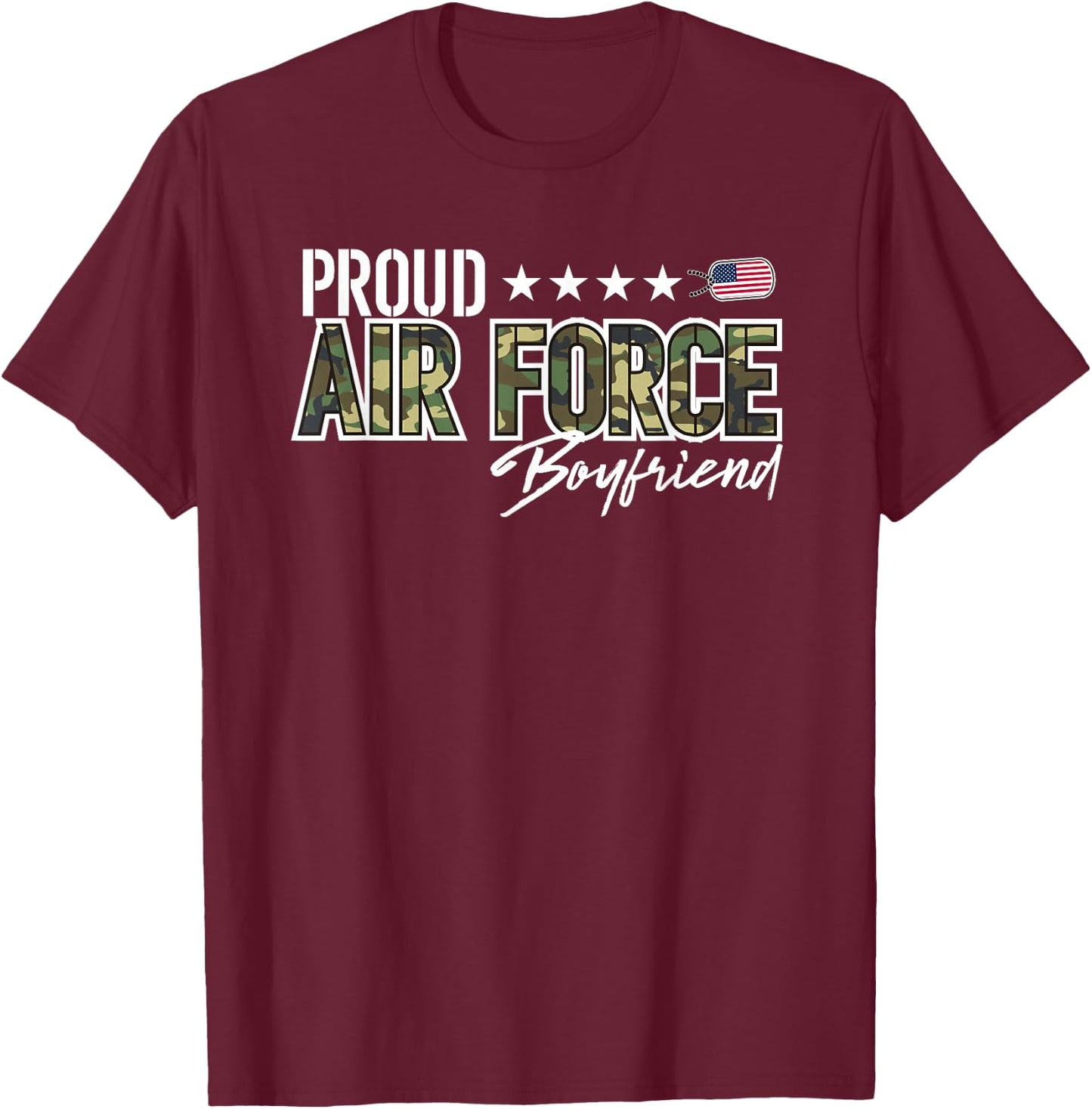 OCP Proud Air Force Boyfriend T-Shirt - T-Shirt | Maroon