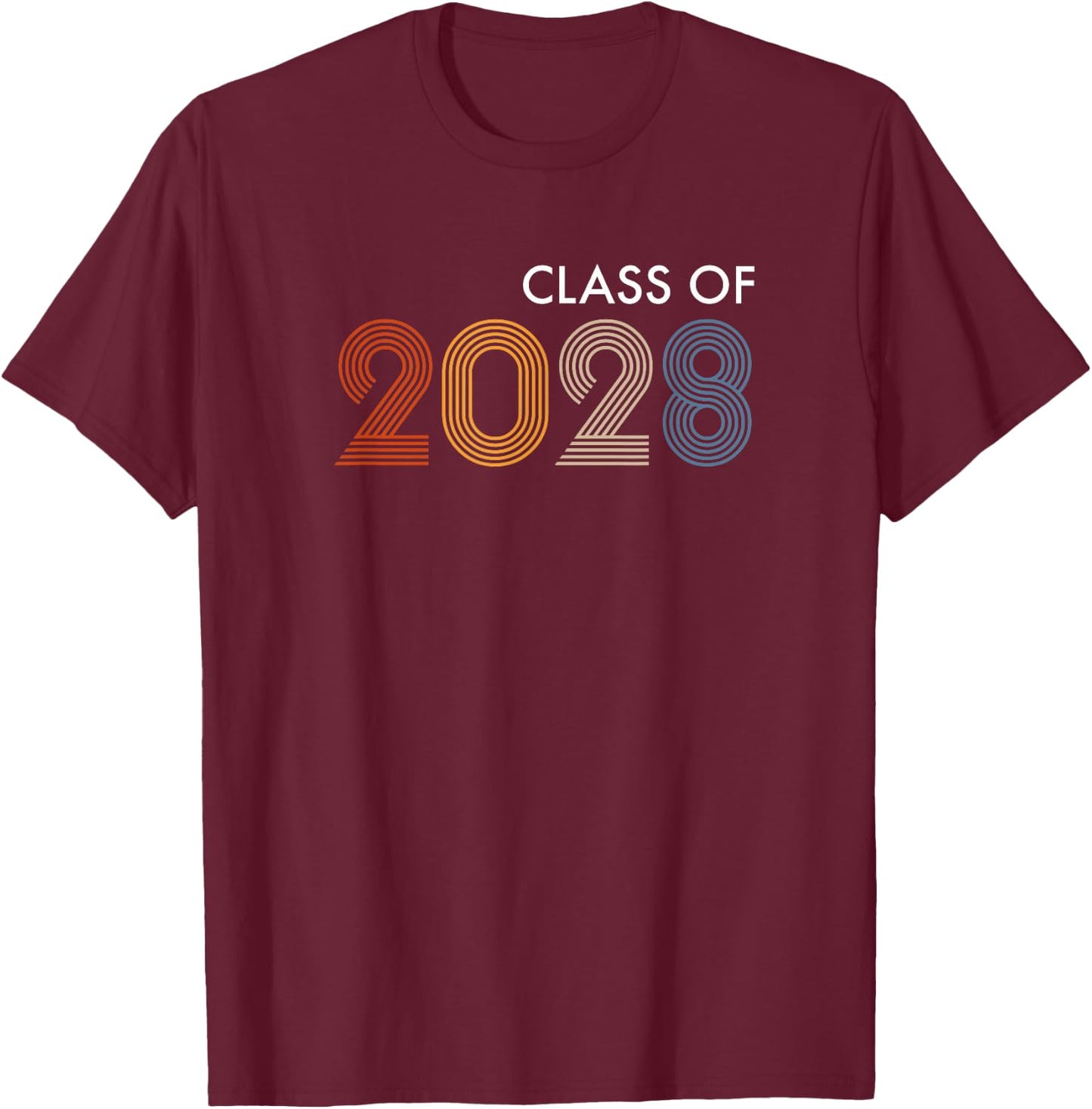 Class of 2028 College University High School Future Graduate T-Shirt - T-Shirt | Maroon
