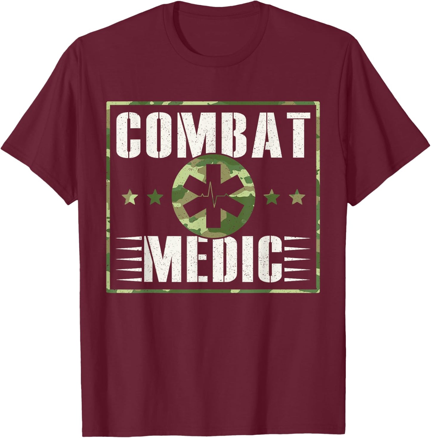 Combat Medic Soldier Veteran's Day Veterans Combat Veteran T-Shirt - T-Shirt | Maroon