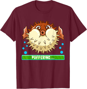 Pufferfish Puffering Puffers Tetraodontidae Fish Boys Girls T-Shirt - T-Shirt | Maroon
