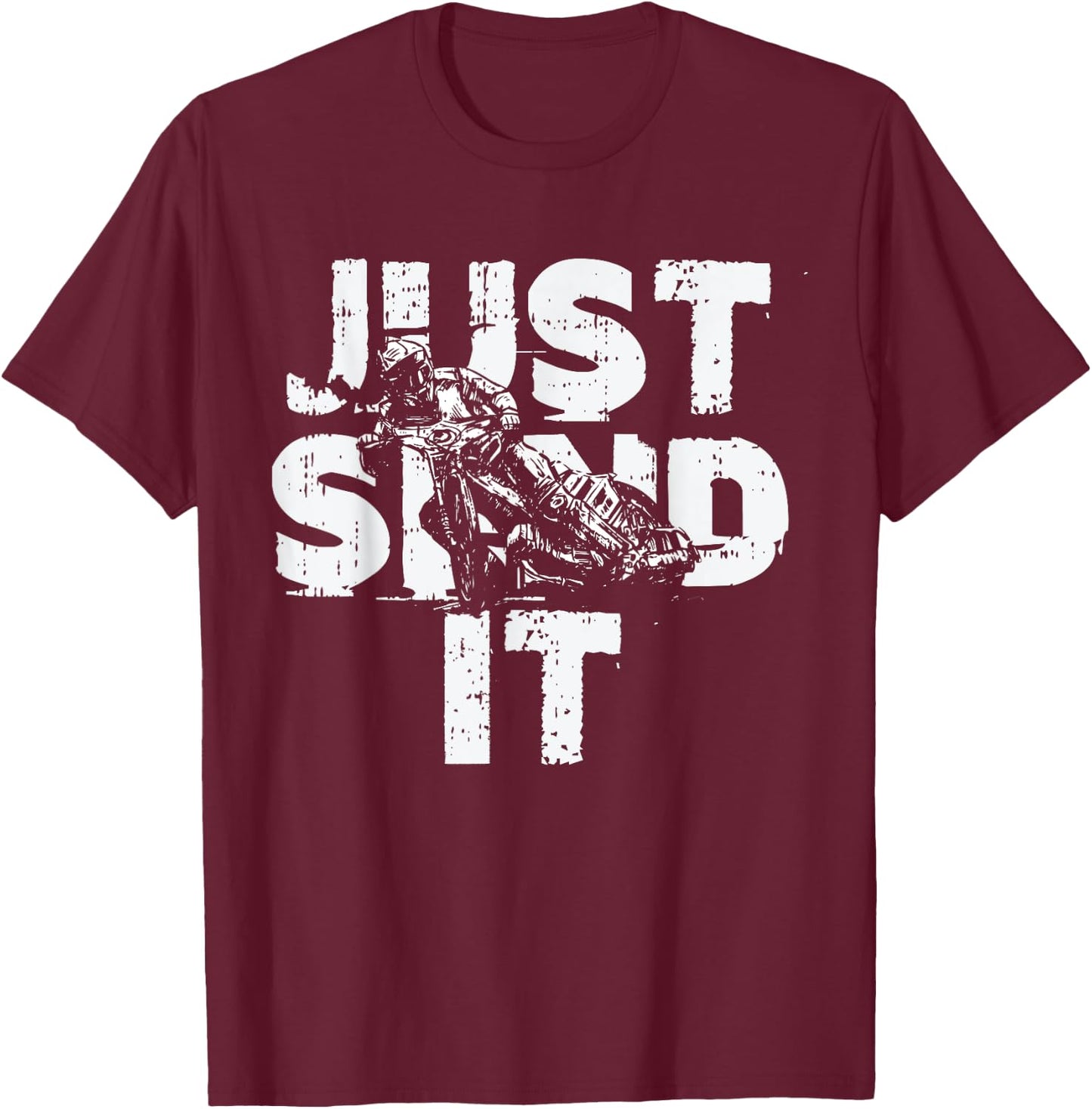 Just Send It Fathers Day Dirt Bike Dad Daddy Papa Men Gift T-Shirt - T-Shirt | Maroon