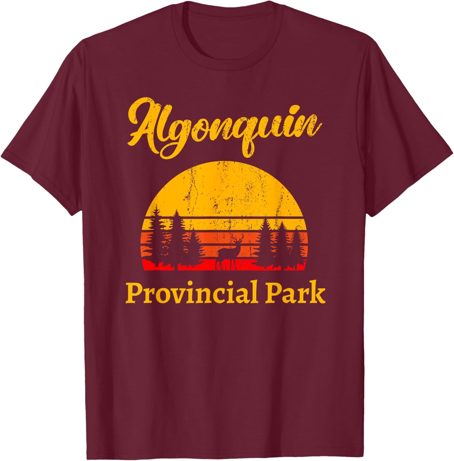 Adventure in Ontario Canada Algonquin Park T-Shirt - T-Shirt | Maroon