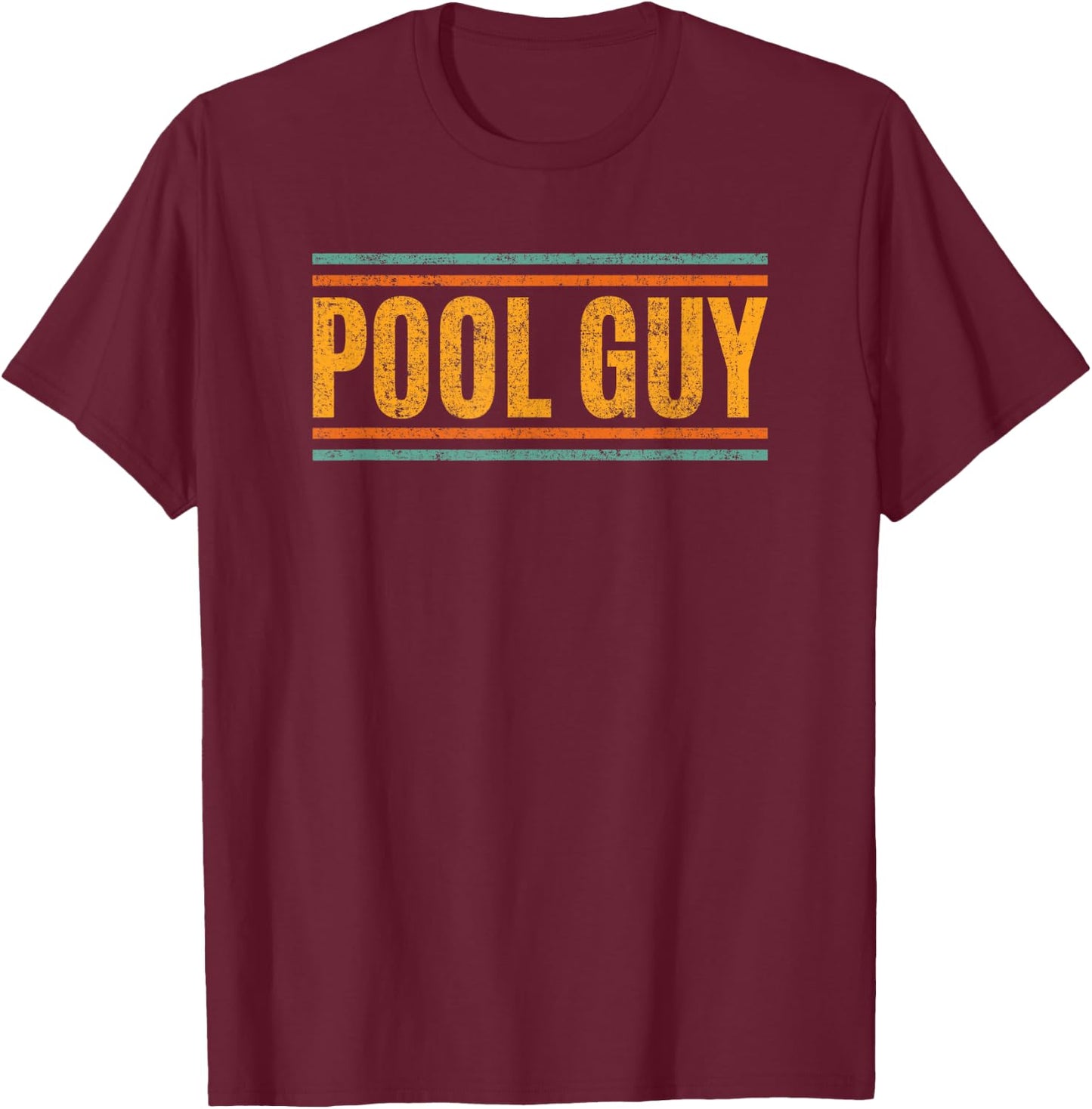 Vintage Retro Pool Guy T-Shirt - T-Shirt | Maroon