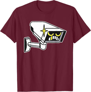 Surveillance Camera Traditional Traditional Tattoo Flash T-Shirt - T-Shirt | Maroon