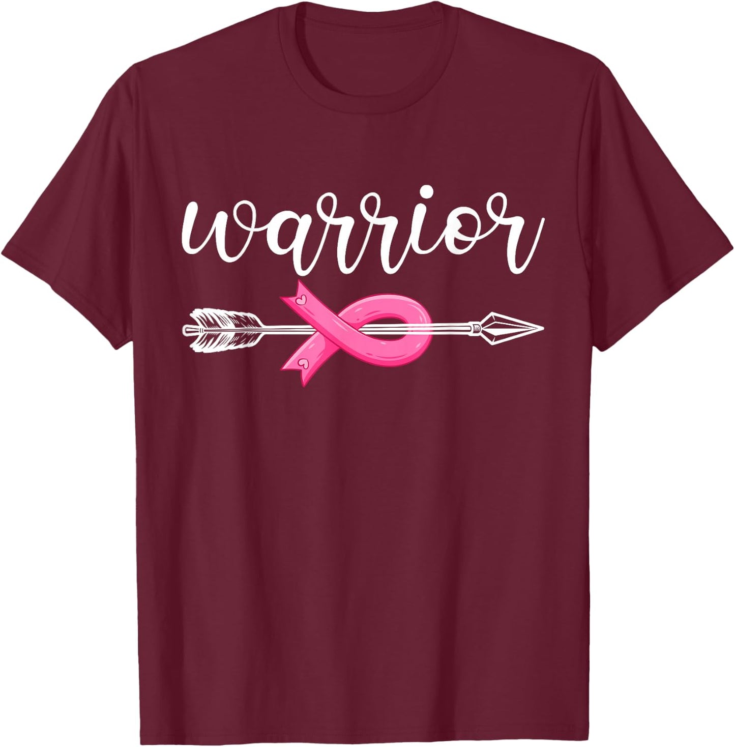 Breast Cancer Warrior Breast Cancer Awareness T-Shirt - T-Shirt | Maroon