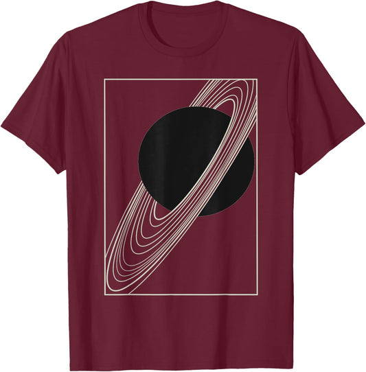 Saturn's Rings: Astronomy Print T-Shirt - T-Shirt | Maroon